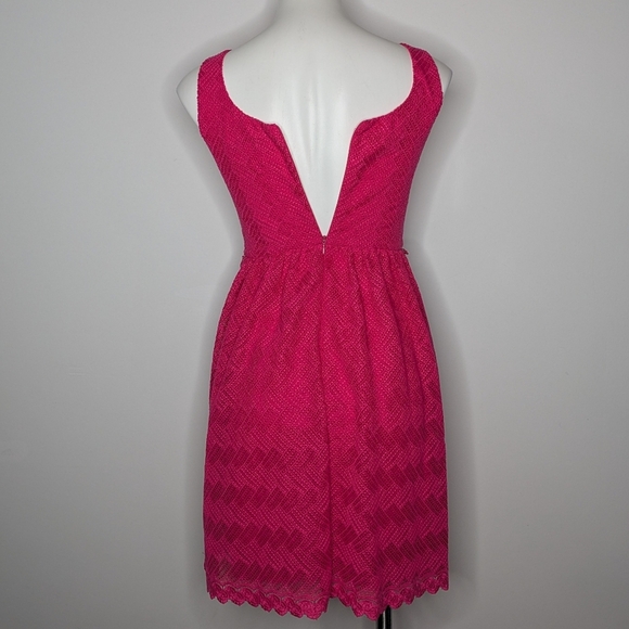 Trina Turk Pink Lace Sleeveless Knee Length Fit & Flare Dress 0 - Picture 5 of 8